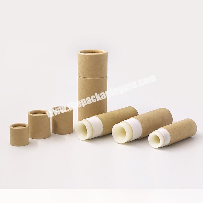 Hot Selling Biodegradable Round Kraft Paper Push Up Tube for Deodorant Lip Balm Skincare Products Natural Cosmetic Packaging