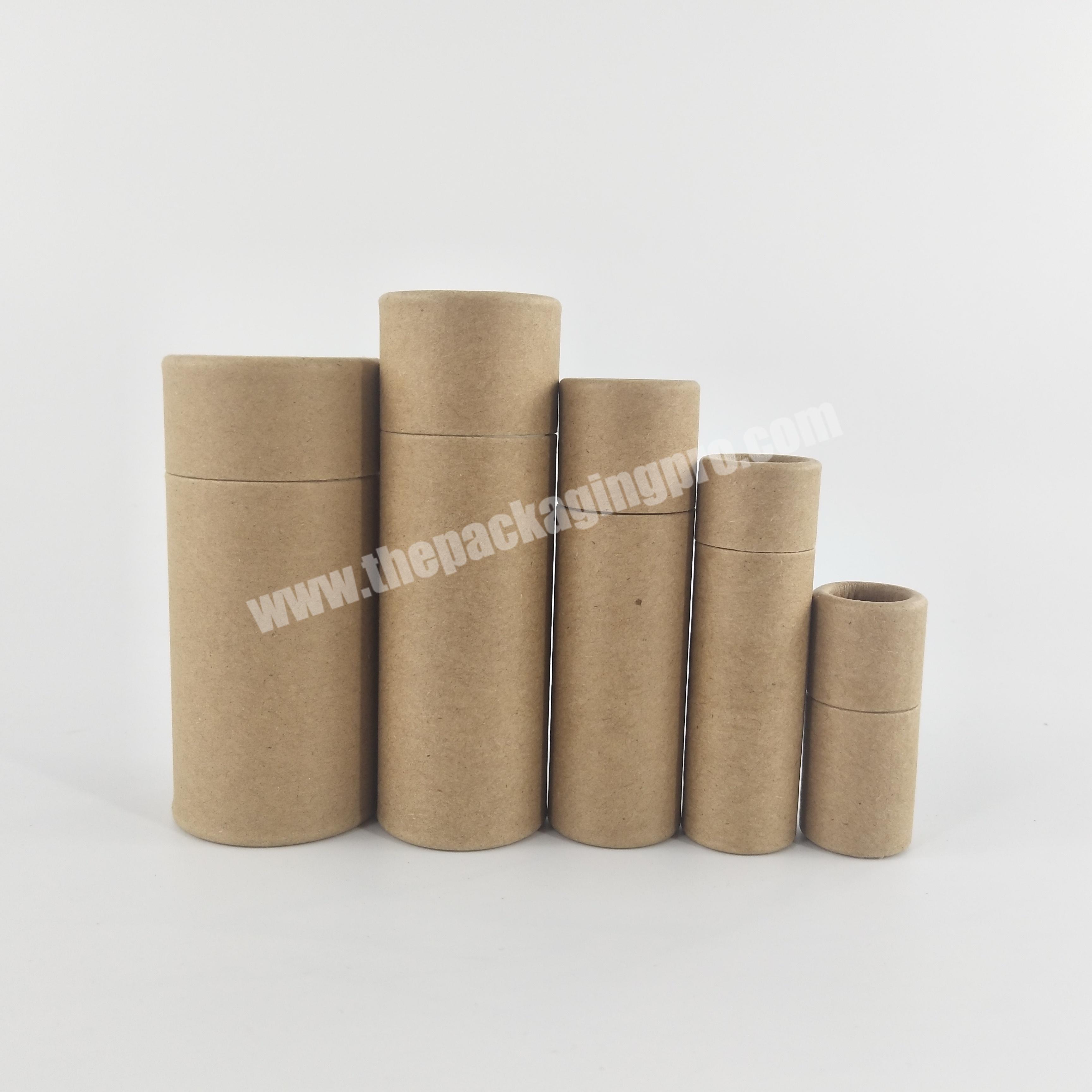 100% biodegradable packaging cardboard push up deodorant stick containers white black brown kraft lip balm paper tube