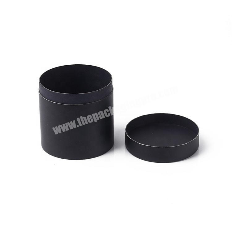 Custom Printed Black Paper Cylinder Packaging Paper Tube Box with flat top