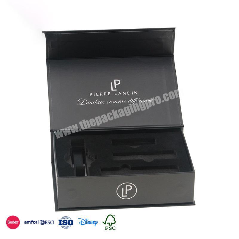 Hot New Products Black and white noble quality design with ribbon decoration custom watch box logo