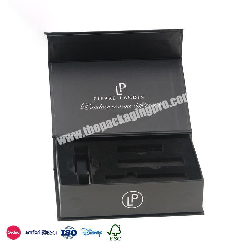 Hot New Products Black and white noble quality design with ribbon decoration custom watch box logo