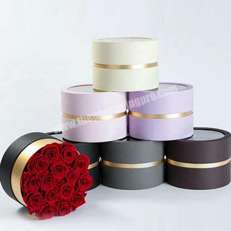 2020 Factory Wholesale The Latest Style High-end Elegant Lovers Flowers Custom Cylinder Paper Packaging Box