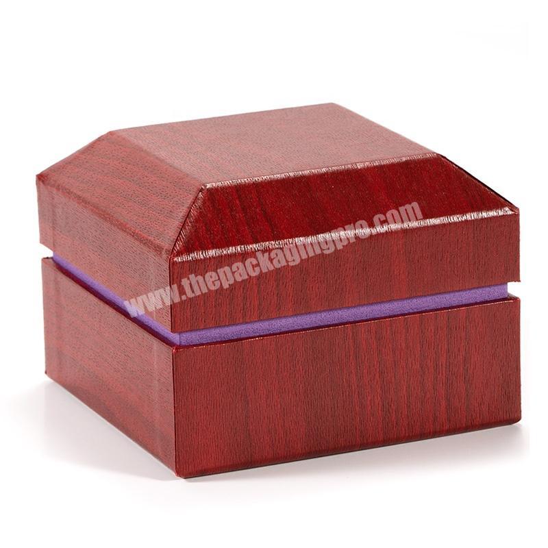 2020 Factory supplies cardboard box packaging design custom wood stripe jewelry paper box