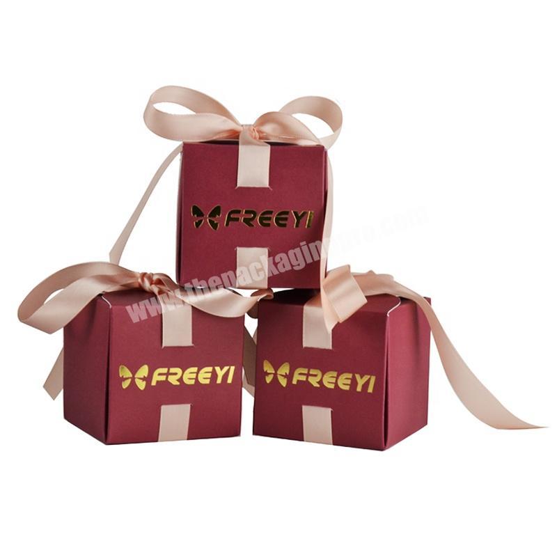 2020 Holiday gift boxes candy fruit chocolate packaging design bow ribbon small homemade chocolate gift box