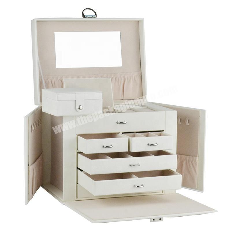 2020 New design jewelry storage box storage on both sidesjewelry 5 layers large capacity elegant leather jewelry box