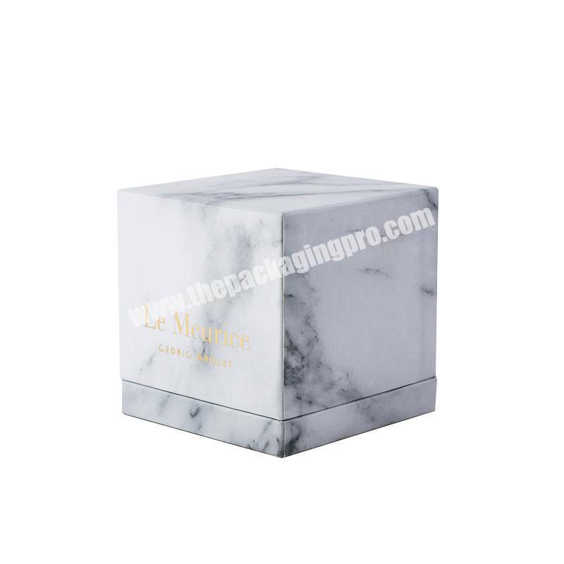 2020 Small Luxury Personalised Marble Square Cardboard Skincare Cosmetic Gift Box For Candle