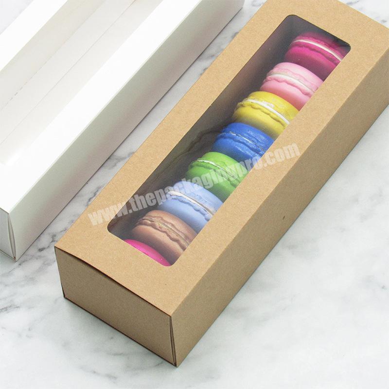 Cajas Para Macaron Macarons Dessert Rectangle Clear Window Custom Luxury Kraft Macaroon Packaging Paper Boxes for Macaron