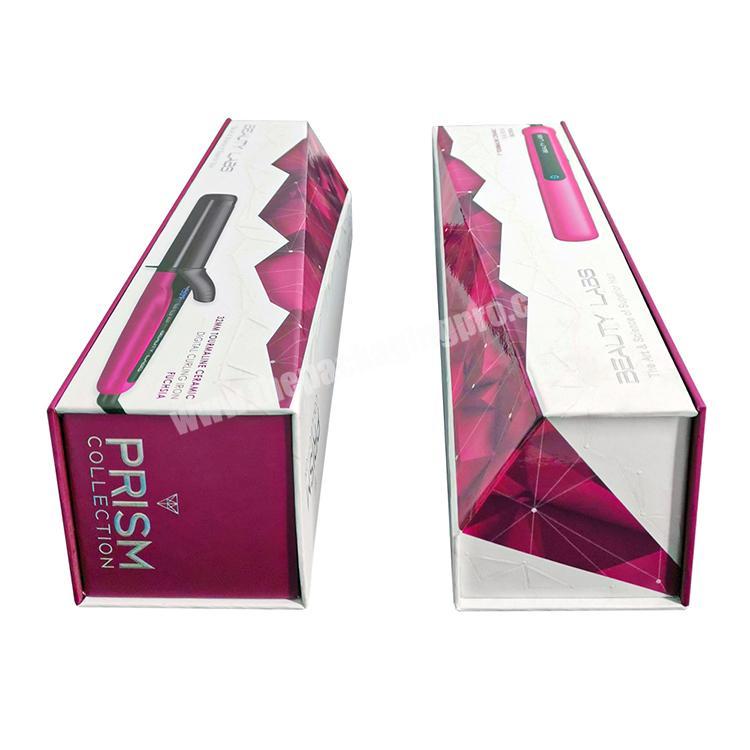 New Curling Iron Boxes Bespoke Curling Iron Packaging Box Pink Magnetic Flap Box for Curling Iron