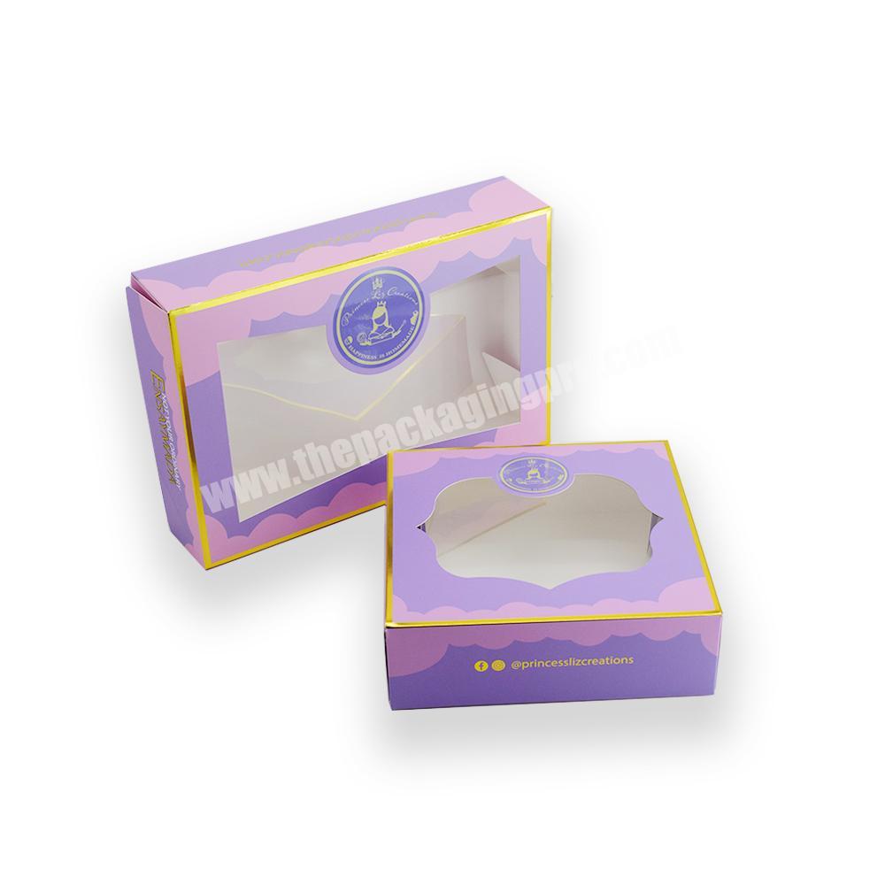 New Design Custom Size and Logo Re-cycable China Supply Pet kids Puff Cake Roll Square Top Transparent Paper Packing Box