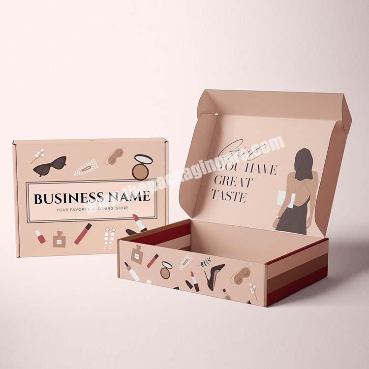 Salable Front Tuck Mailer Box Supplier Corrugated Shipping Boxes Pink Delivery Boxes for Gift