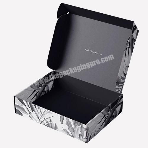 Top Lock Roll End Customizable Gloss Plain Box Colored Easyfold Black Marble Shipping Mailer Box For Hijab
