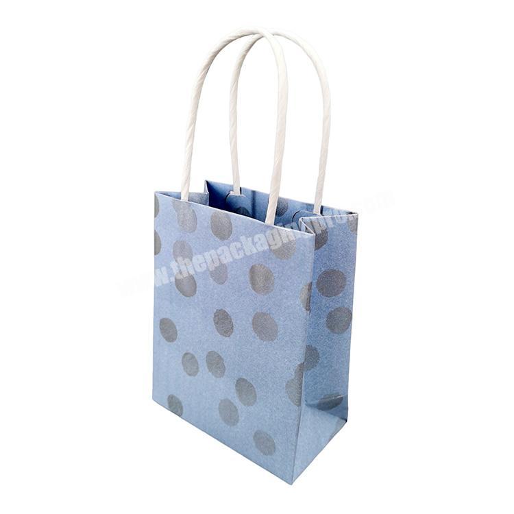 2022 New Arrival Custom Screen Printing Polka Dots Boutique Retail Gift Paper Bag Personalized Colored Paper Shopping Bags