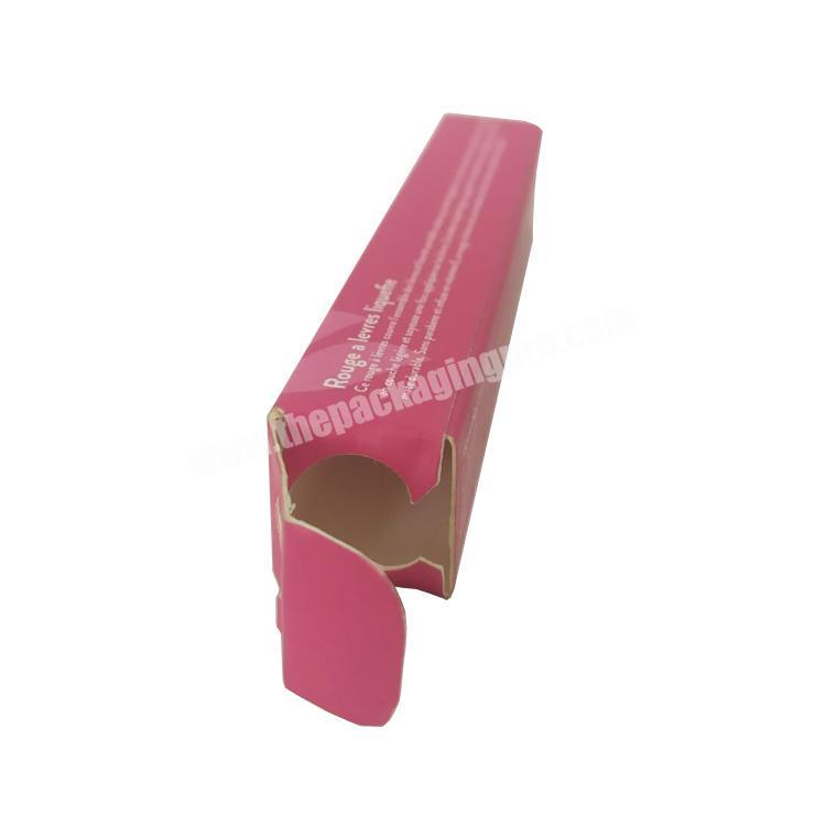 2022 New Lipstick Box Coated Paper Red Long Cosmetic Box With Embossed Logo