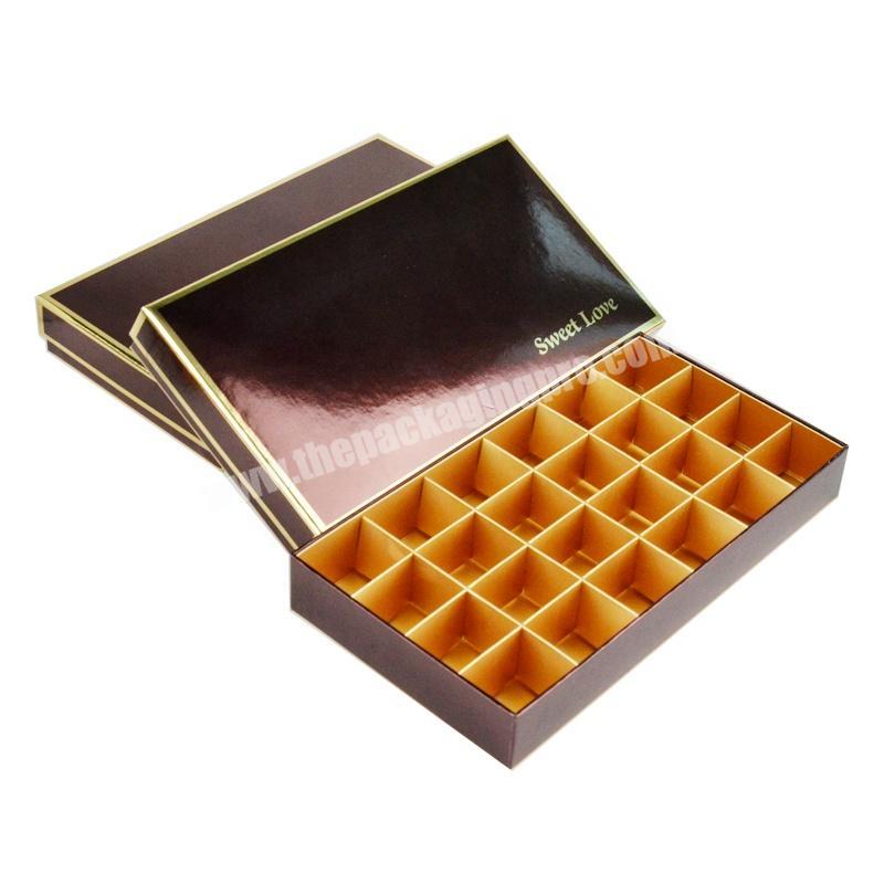 24 Grid chocolate cardboard box packaging lid and base box design custom logo chocolate covered strawberry boxes