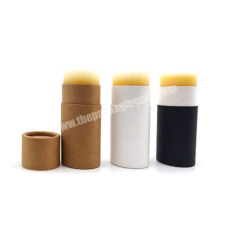 2oz Oval Shape Biodegradable Kraft Paper Tube Cardboard Packaging Push Up For Deodorant Stick Container