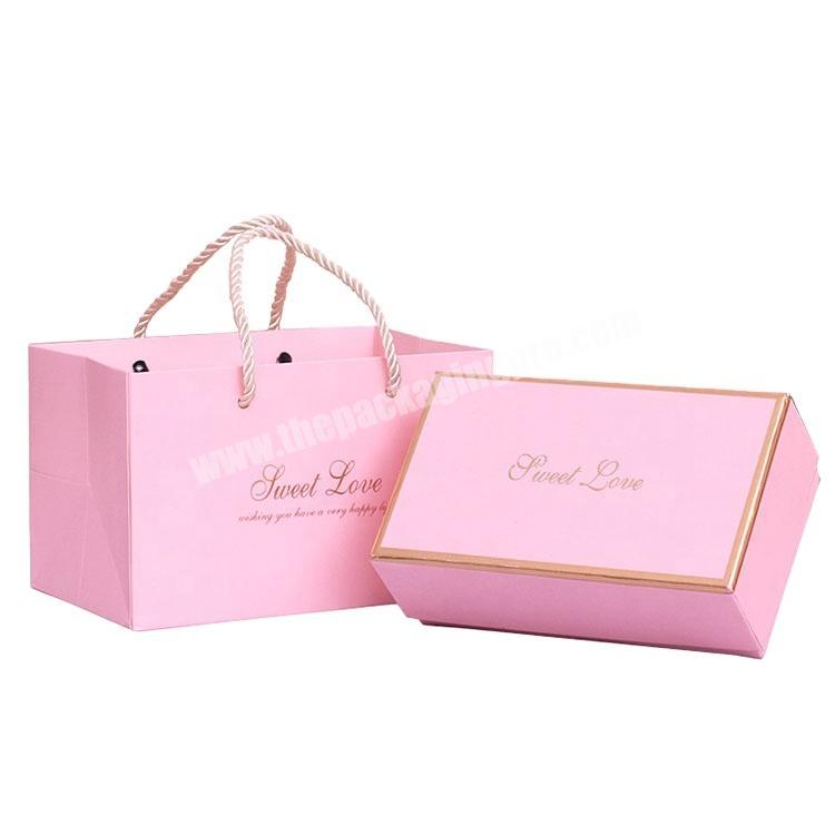 2piece Rigid Cardboard Gift Box Custom Hot Gold Stamped Logo Rectangular Gift Packing Box Gift Set