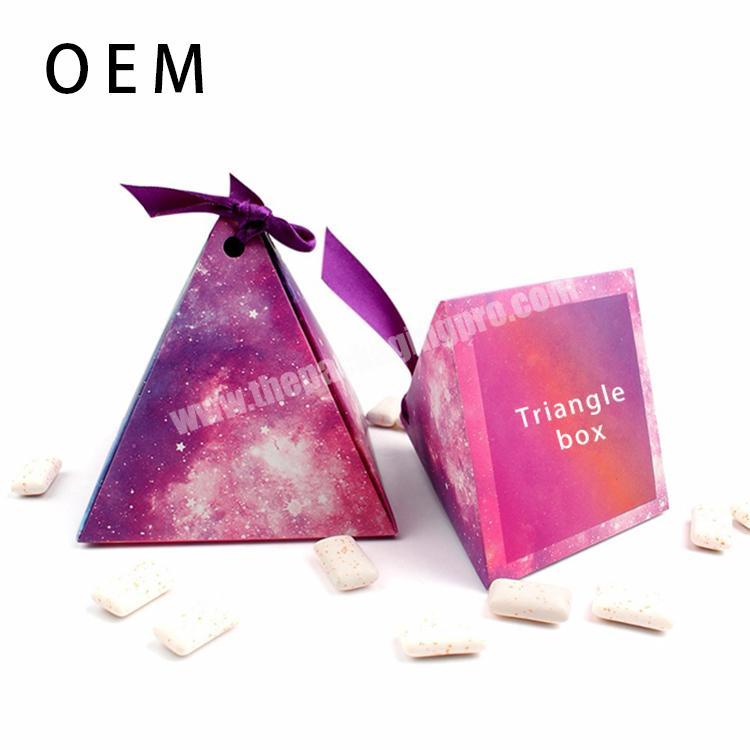 350gsm paper box triangle shape gift box folding triangle packaging box
