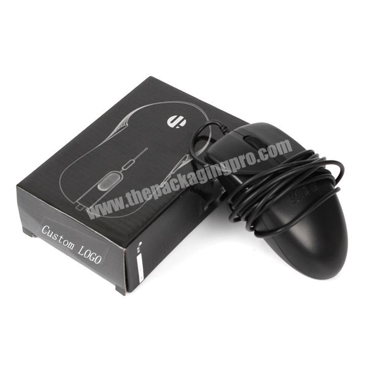 3C Packaging Wireless Mouse Computer Accessories Black Paper Cardboard Box Custom LOGO