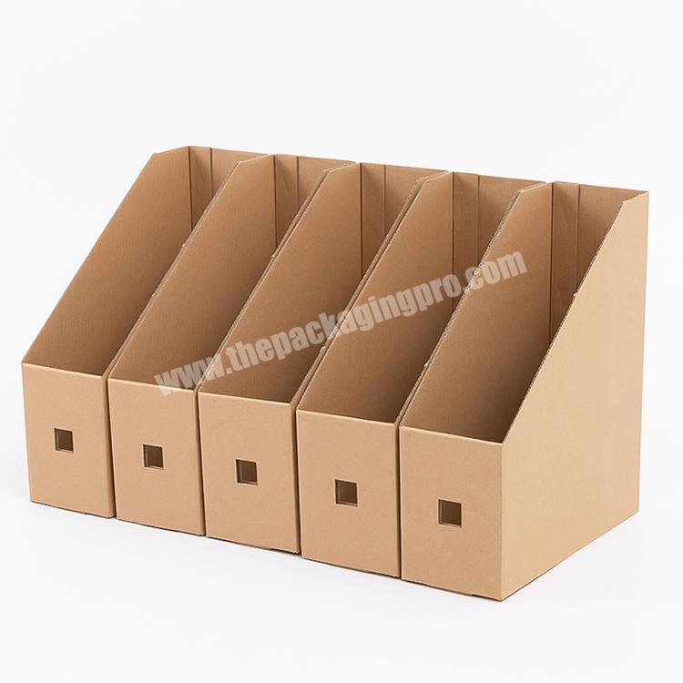 A4 Kraft Paper Cardboard Desk Document File HolderMagazine Rack Office Storage Organizer Box
