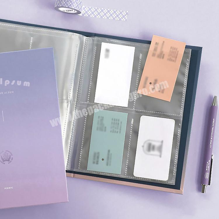 A4 custom trading card folder business card sleeve album binder 4 printed pocket card binder