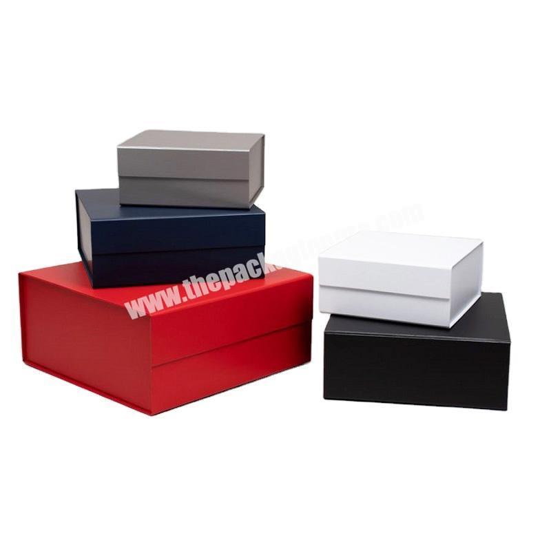 Apparel packaging luxury boxes gift wholesale rigid cardboard different colors empty magnetic flip customized boxes