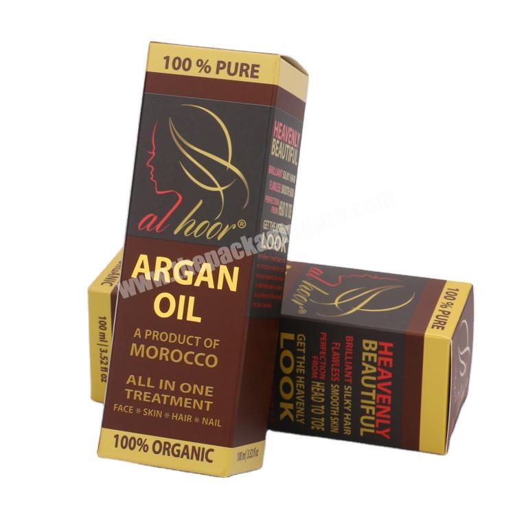 Argan oil bottle foldable paper box luxury essential oil packaging cosmetic box