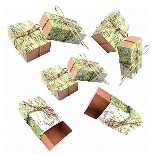 Cardboard Decorative Storage Boxes with Lids: Set of 3 Travel Decor Themed  Gifts, Mini Vintage Suitcases, World Travel Boxes with Map Decorations