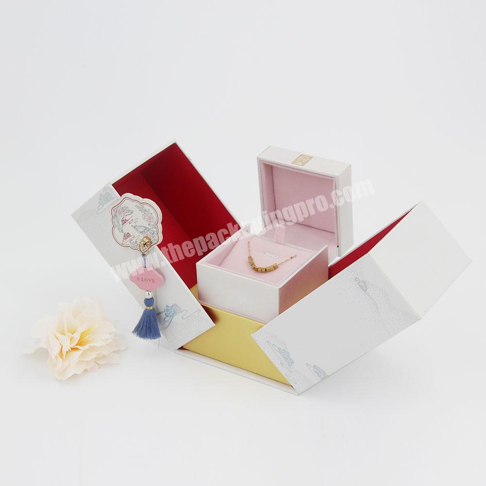 Beautifully Packaged Square Space Lift Box Ladies Jewelry Luxury Gift Box Set Fashion Magnetic Jewelry Sliding Jewelry Gift Box