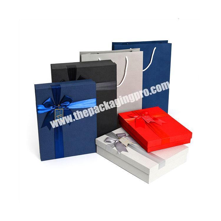 Customised Printing Large Cardboard Paper Boxes Packaging With Ribbon