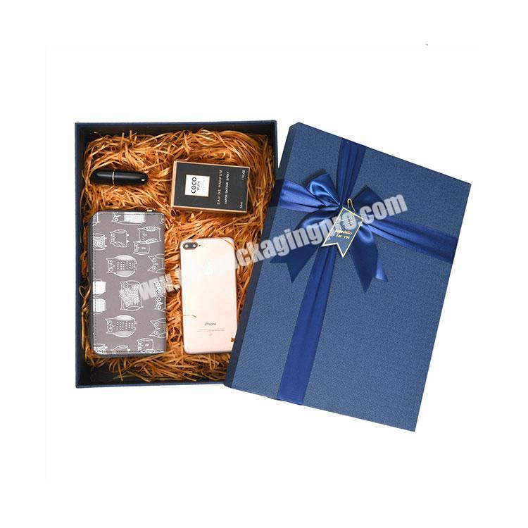 Custom Recyclable Cardboard Paper Gift Box Packaging With Ribbon
