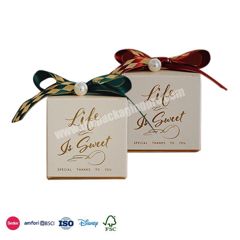 Best Selling Items spot High end luxury with personalized logo bow bead decoration wedding candy box