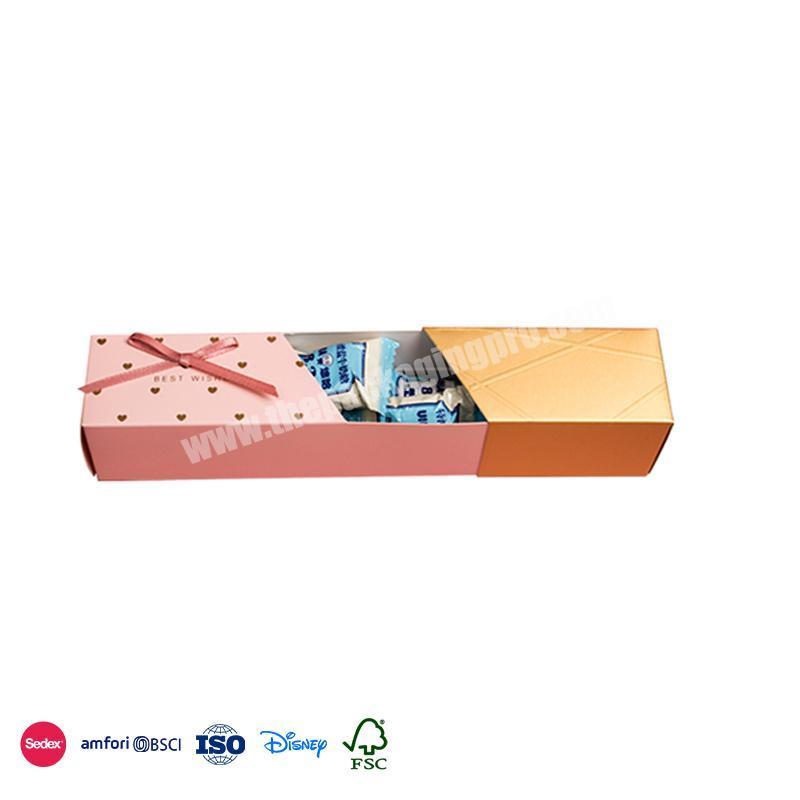 Best Selling Quality existing Rectangular removable design with simple bow embellishment chocolate candy box