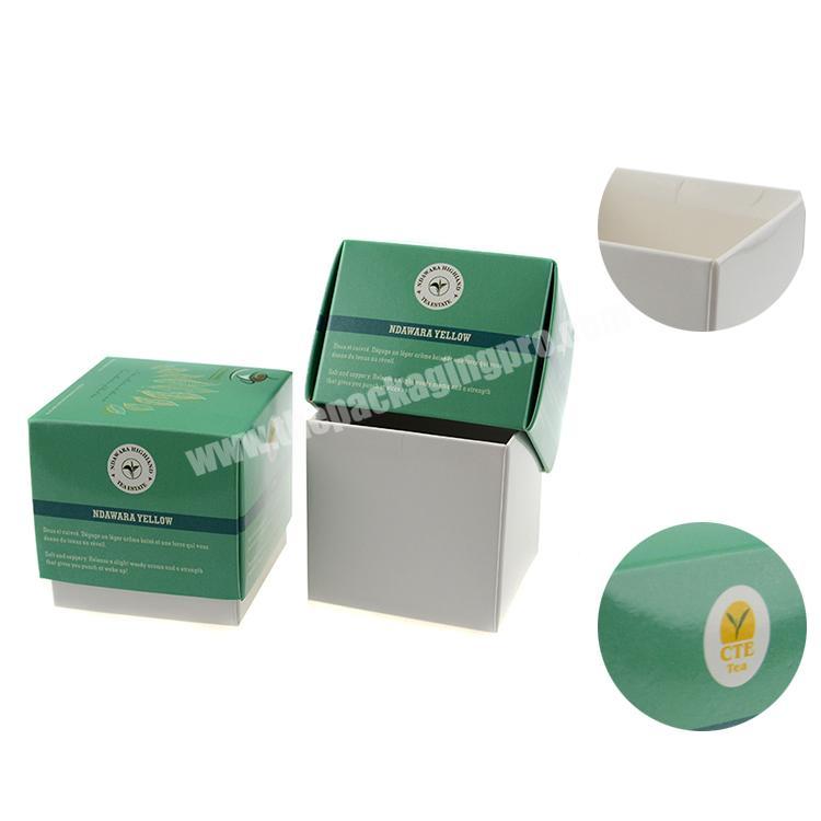 Bio-degradable square custom logo embossing tea cardboard packaging boxes paper packaging box