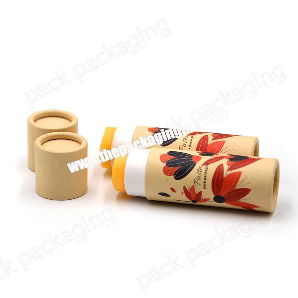 Hot Sale Cardboard Push Up Deodorant Containers Kraft Lip Balm Paper Tube Of Bottom Price