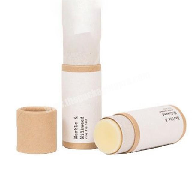 Biodegradable 1.5oz Kraft Cardboard Paper Lip Balm Packaging Tube with Custom Design Printing