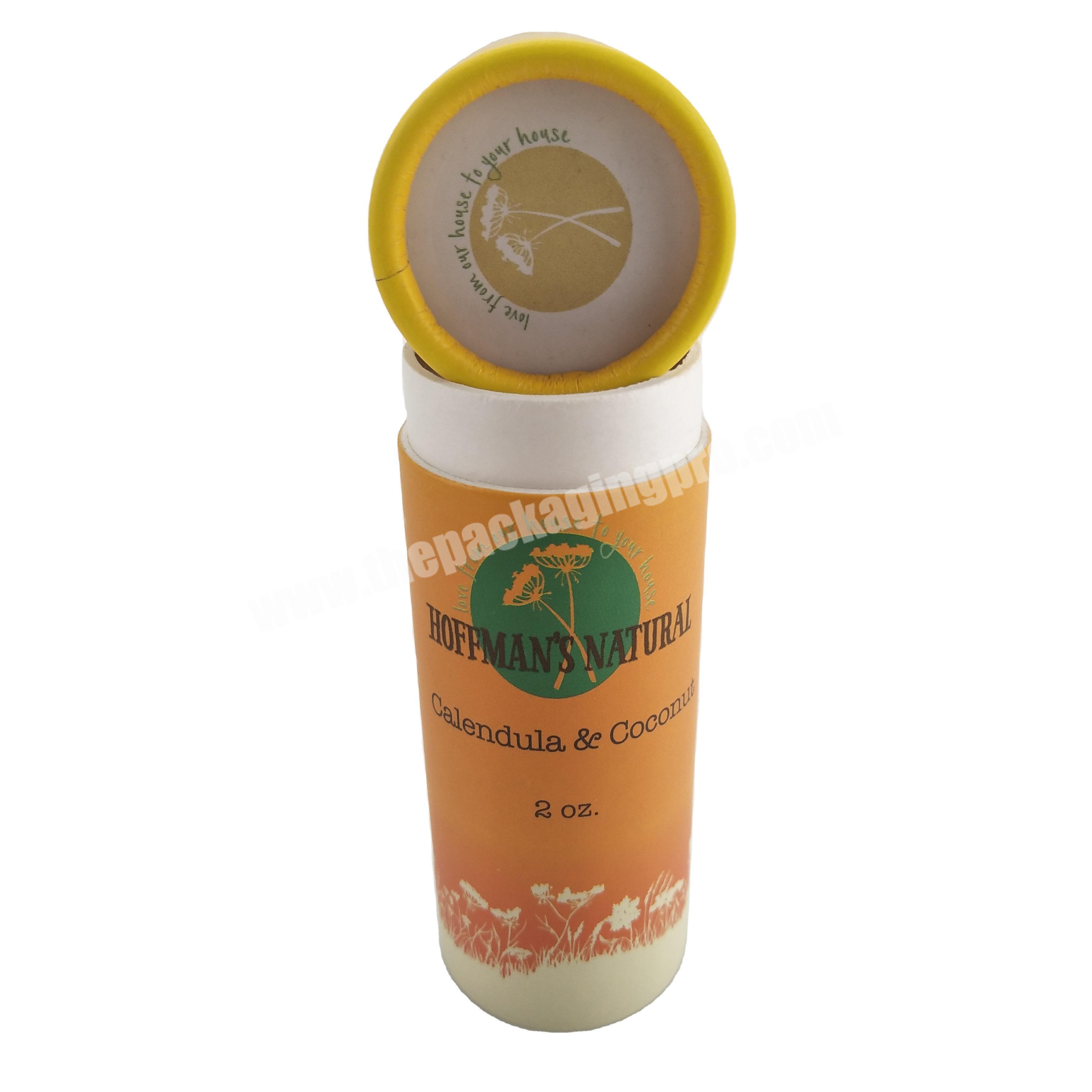 Biodegradable 2oz Cardboard Deodorant Push up Eco Paper Tube for Lip Balm Stick Container
