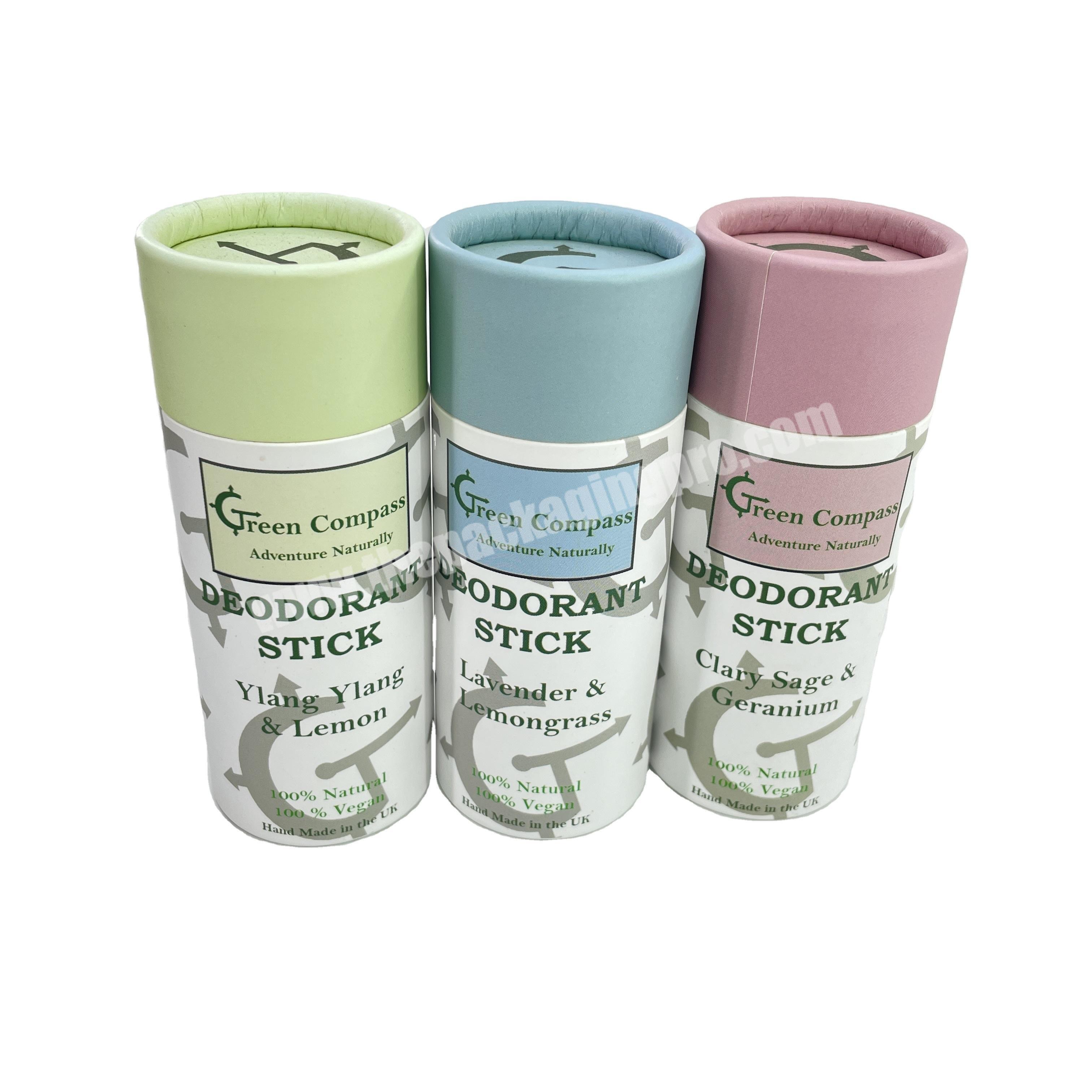 Biodegradable Cardboard Cosmetic Deodorant Container Lip Balm Paper Tube Packaging