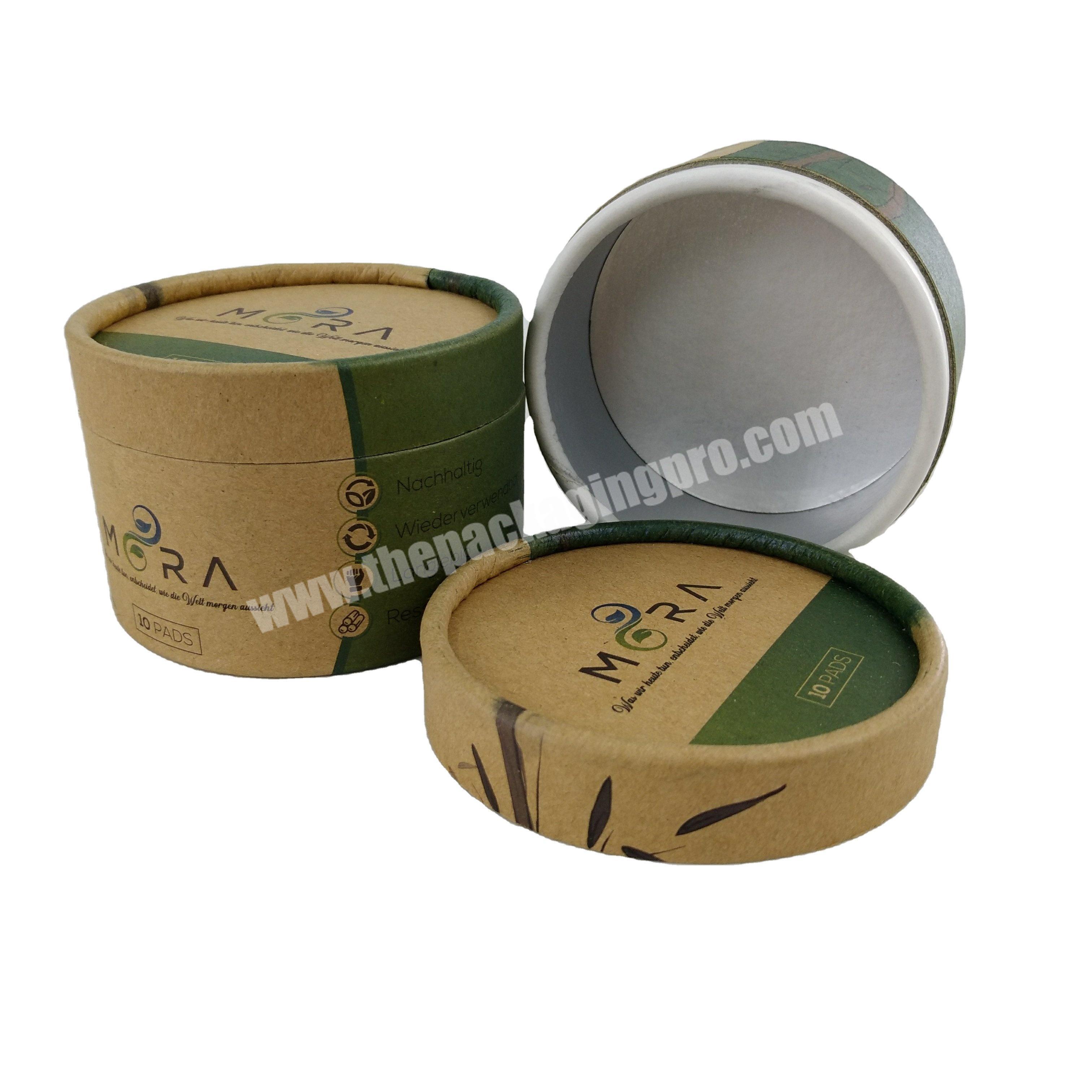 Biodegradable Cardboard Tube Cosmetic Containers Round Packaging Box For hand Cream Face Cream