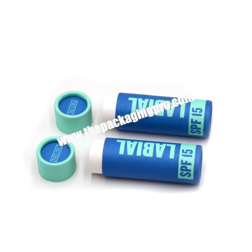 Round shape cardboard tube container lip balm paper tube packaging with custom design