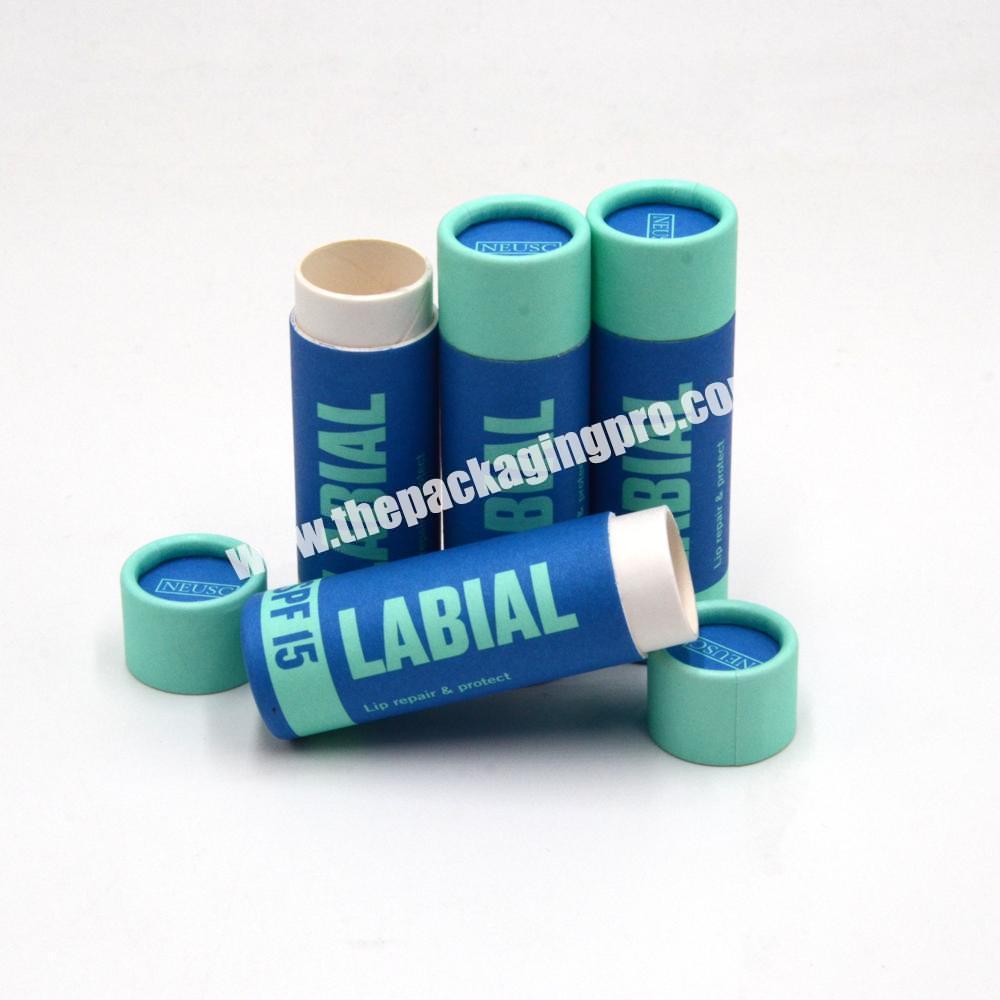 Biodegradable Cosmetic Lip Balm Lip Gloss Lipstick Sunscreen Deodorant Packaging Container Push Up Paper Tube