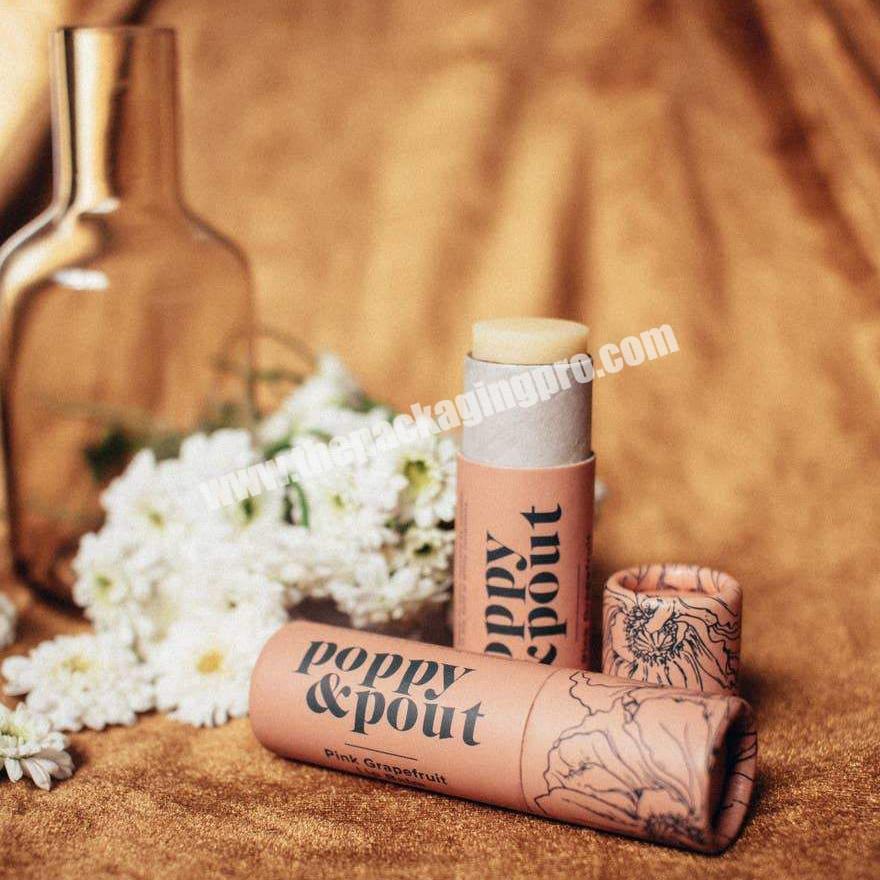 Biodegradable Deodorant Stick Tubes Packaging Push Up Paper Tube For Body Cream Lipstick