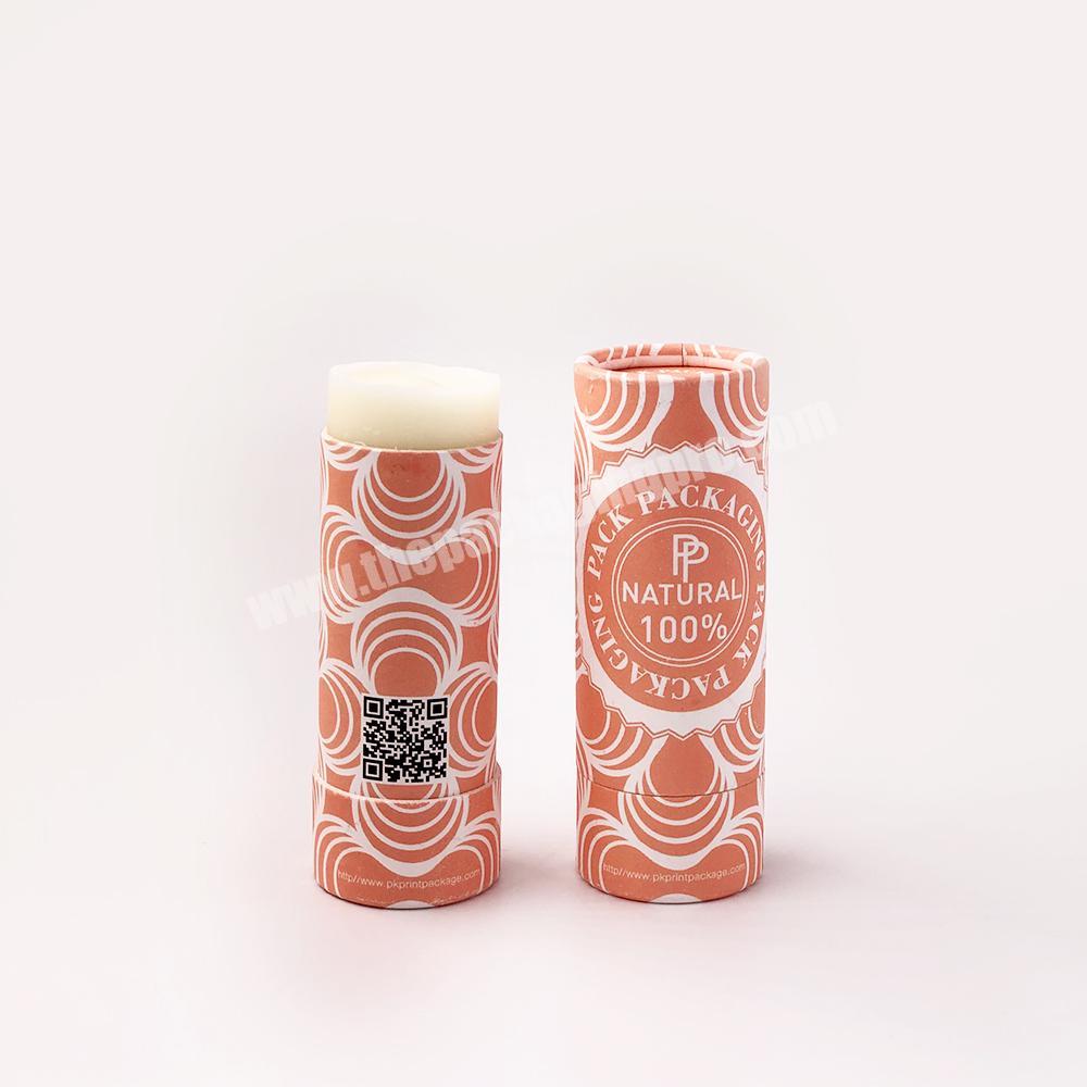 Biodegradable Kraft Cardboard Custom Printing Lip Balm Push Up Paper Tubes Deodorant Cosmetic Containers Packaging