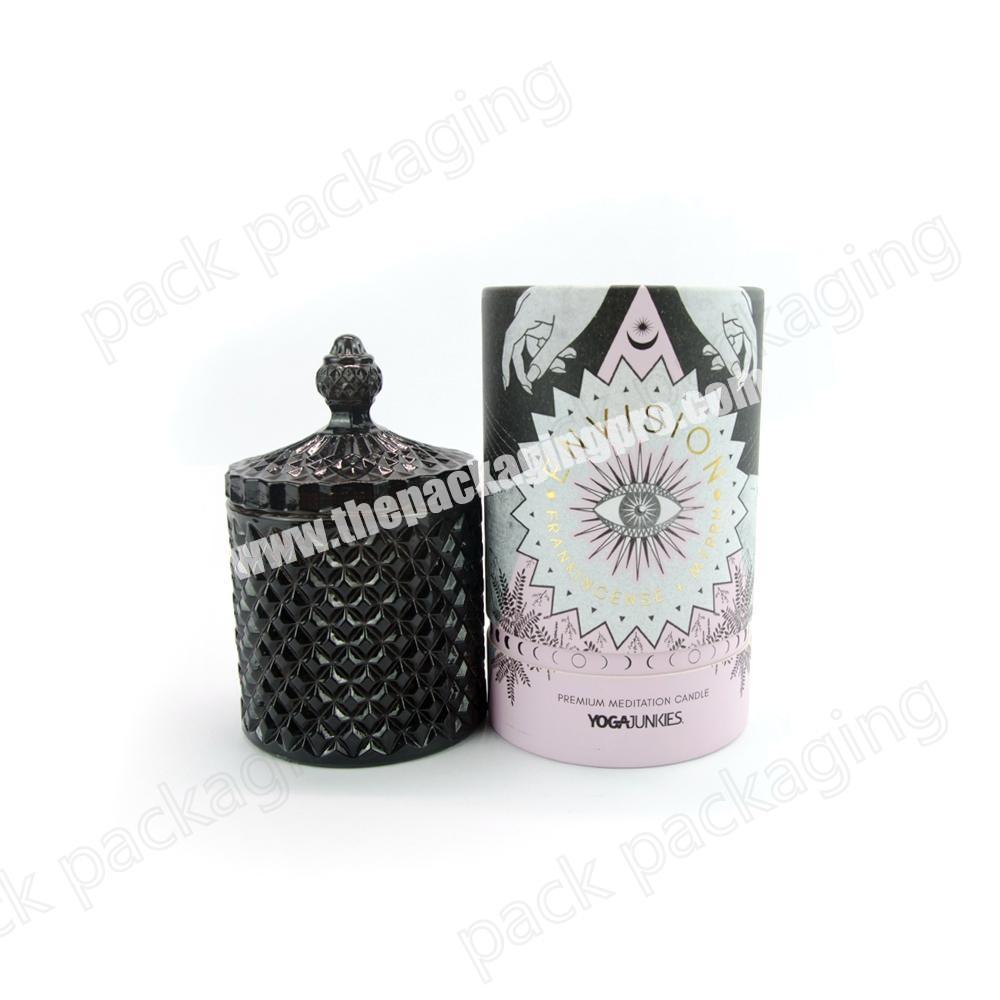 100% Recycled Material Custom CMYK Colorful Printing Candle Paper Tube Packaging for Candle Holder Jar Gift Box
