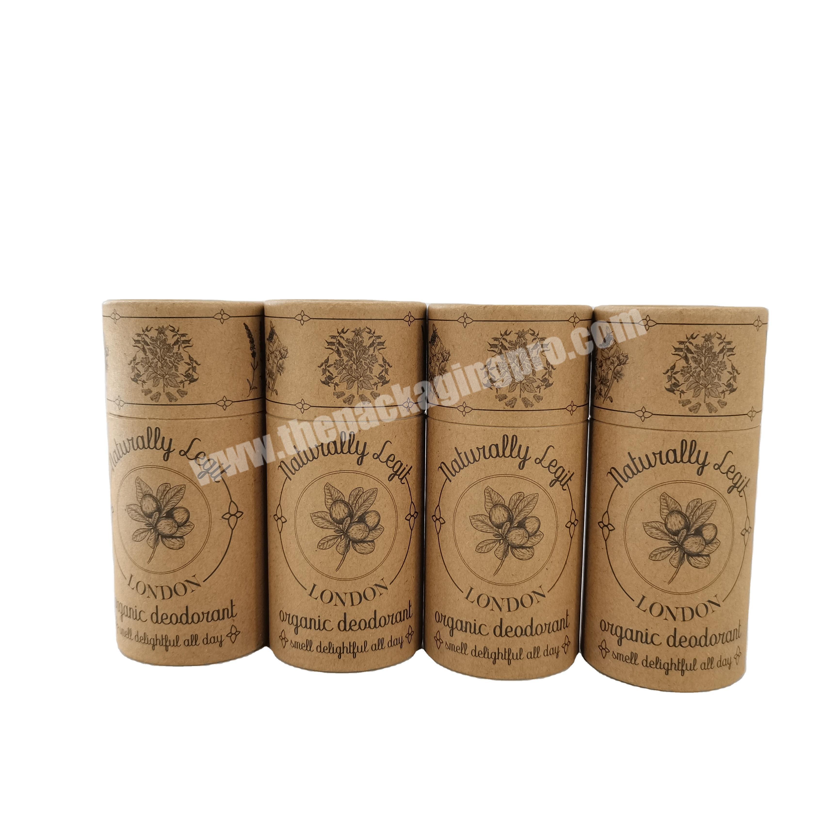 Biodegradable bamboo Kraft deodorant stick container push up paper tubes