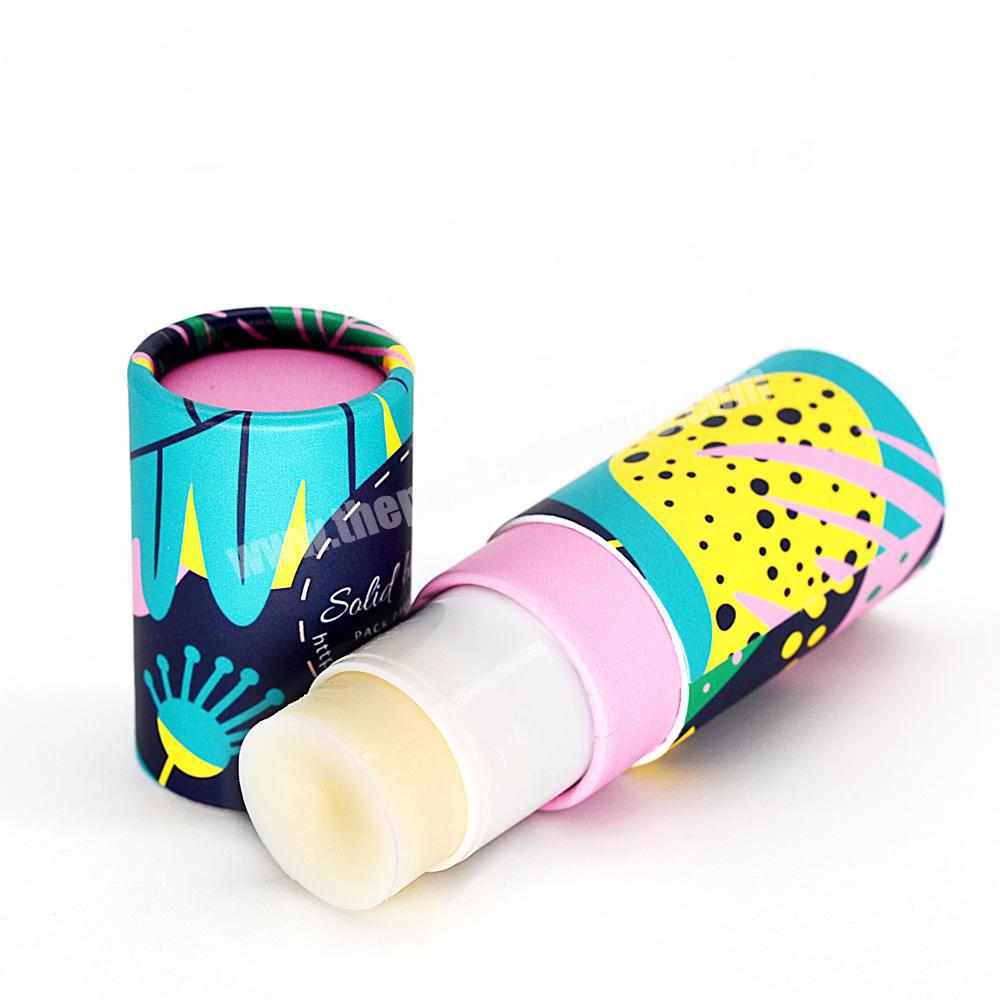 Biodegradable cardboard for deodorant  solid perfume  body balm packaging twist up paper lip balm empty tube containers