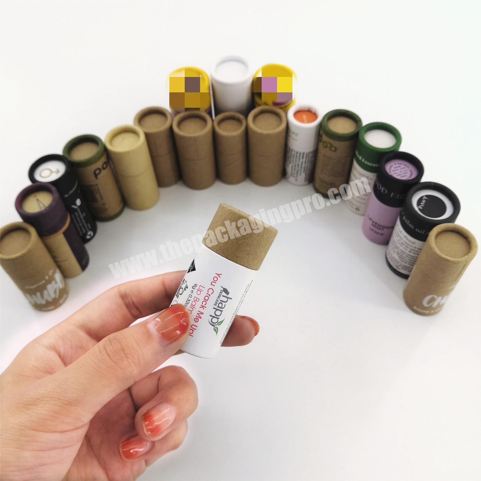 Biodegradable mini custom printed lip balm tubes Kraft paper lipsticks