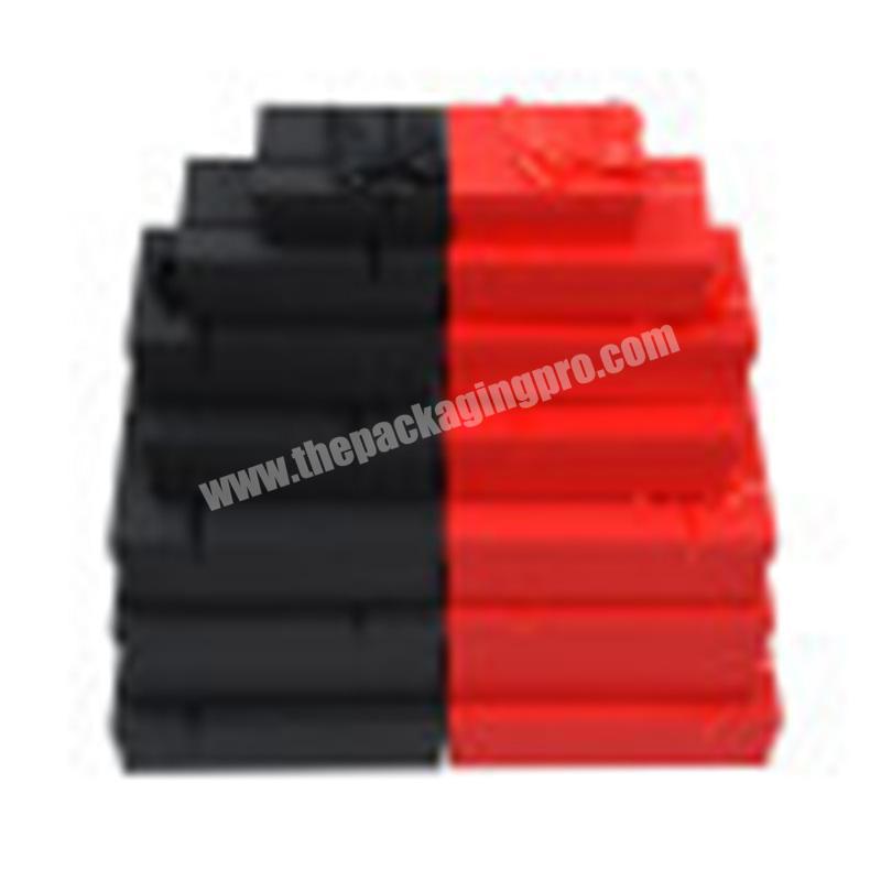 Black Custom Logo Premium Luxury Recyclable Cardboard Paper Packaging Clothing Box Delivery Gift Boxes With Ribbon Bow