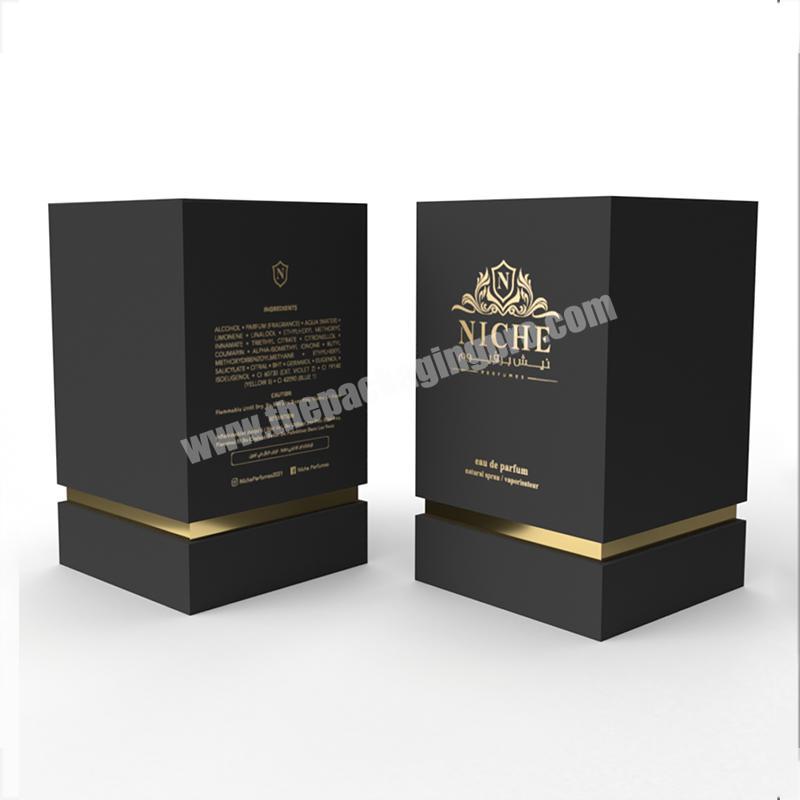 Black Custom Printing Beauty Cosmetic Fragrance Packaging Empty Paper Rigid Luxury Gift Perfume Boxes