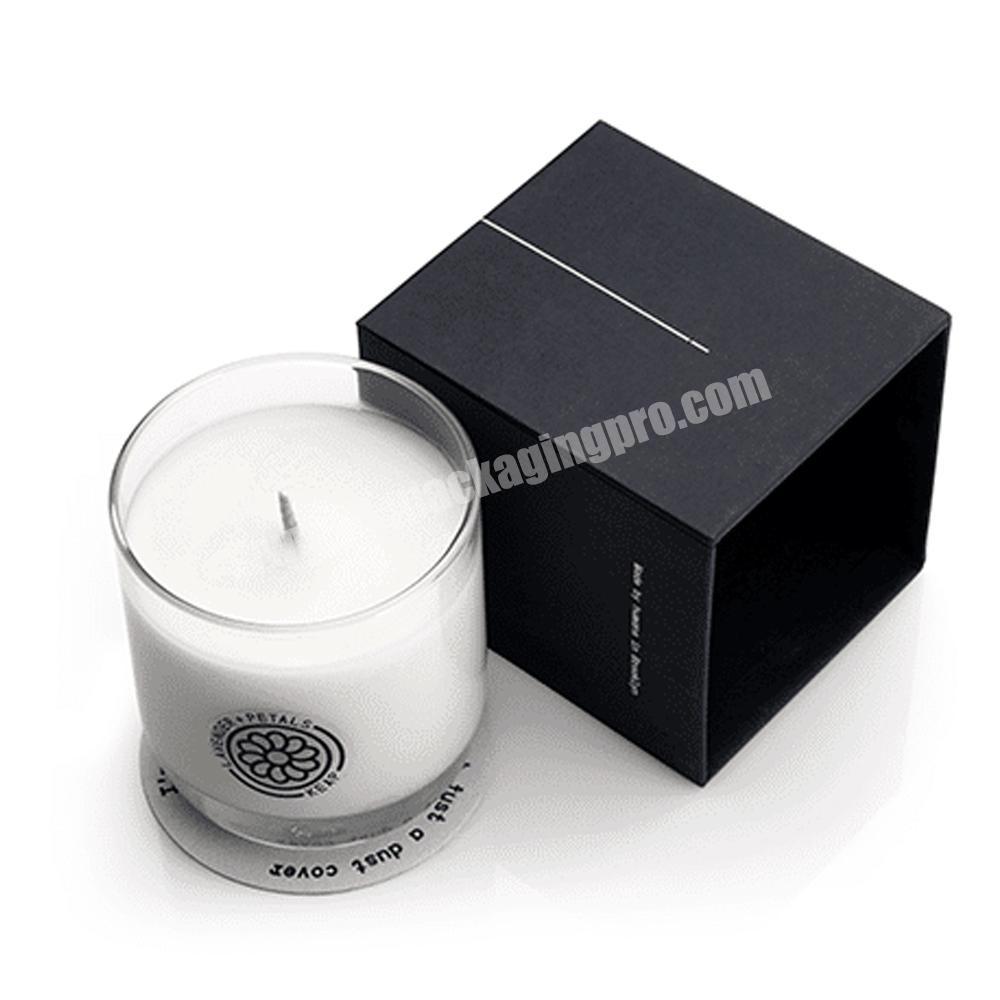 Black candle jar box gift packaging cardboard paper candle set gift package box design luxury gift packaging custom candle box manufacturer