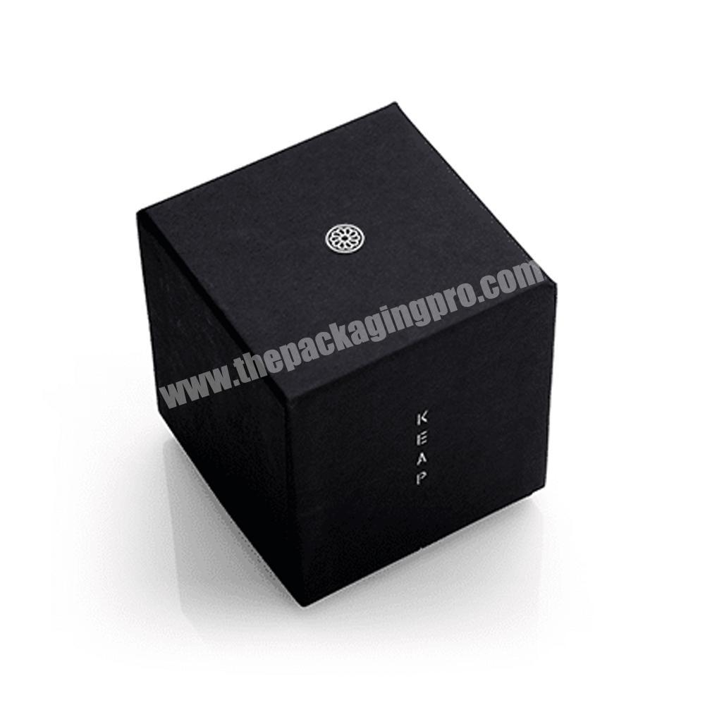 personalize Black candle jar box gift packaging cardboard paper candle set gift package box design luxury gift packaging custom candle box